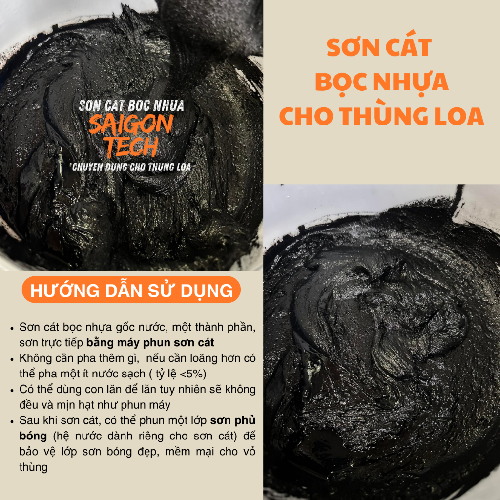 [2026] Sơn Cát Thùng Loa, Sơn Cát Bọc Nhựa Gốc Nước, Phun Bằng Máy Phun Cát Hoặc Dùng Con Lăn Sơn