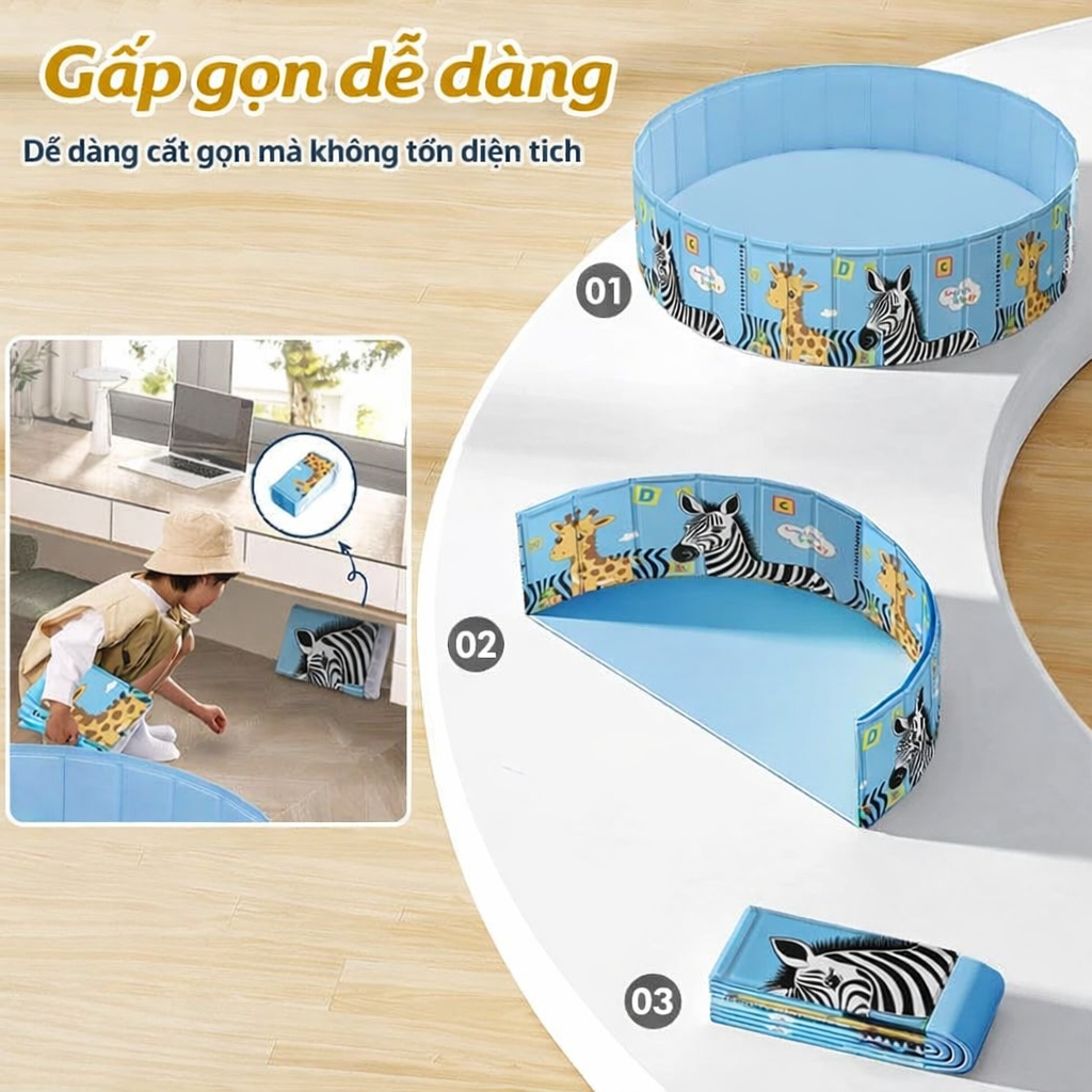 WTHB Outdoor hồ bơi cho bé, Bể bơi, Chất liệu PVC chống mài mòn, Có thể gấp gọn, Dung tích lớn, Tiện mang theo