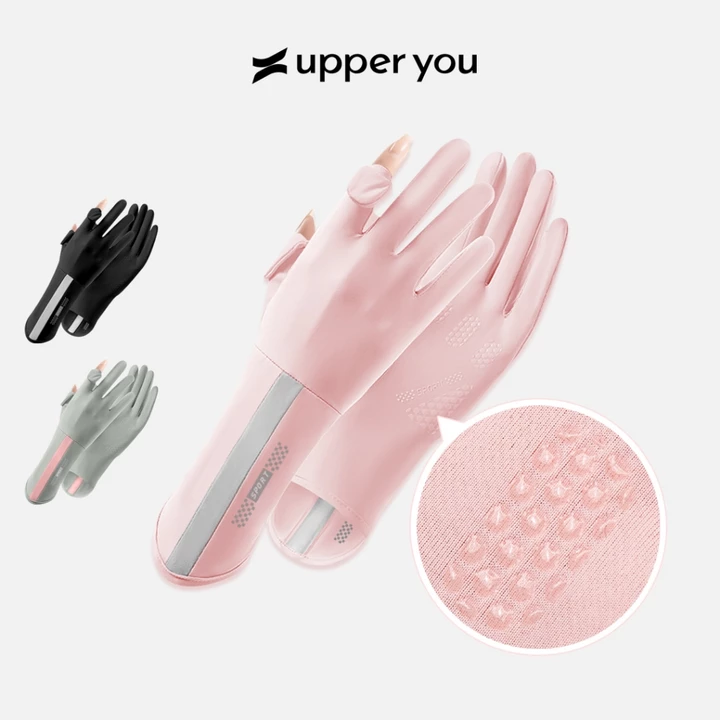 Bao Tay Nữ Chống Nắng UV Mát Lạnh Đệm Silicon Chống Tuột Upper You, Mở Đầu Ngón Tay - GLF01