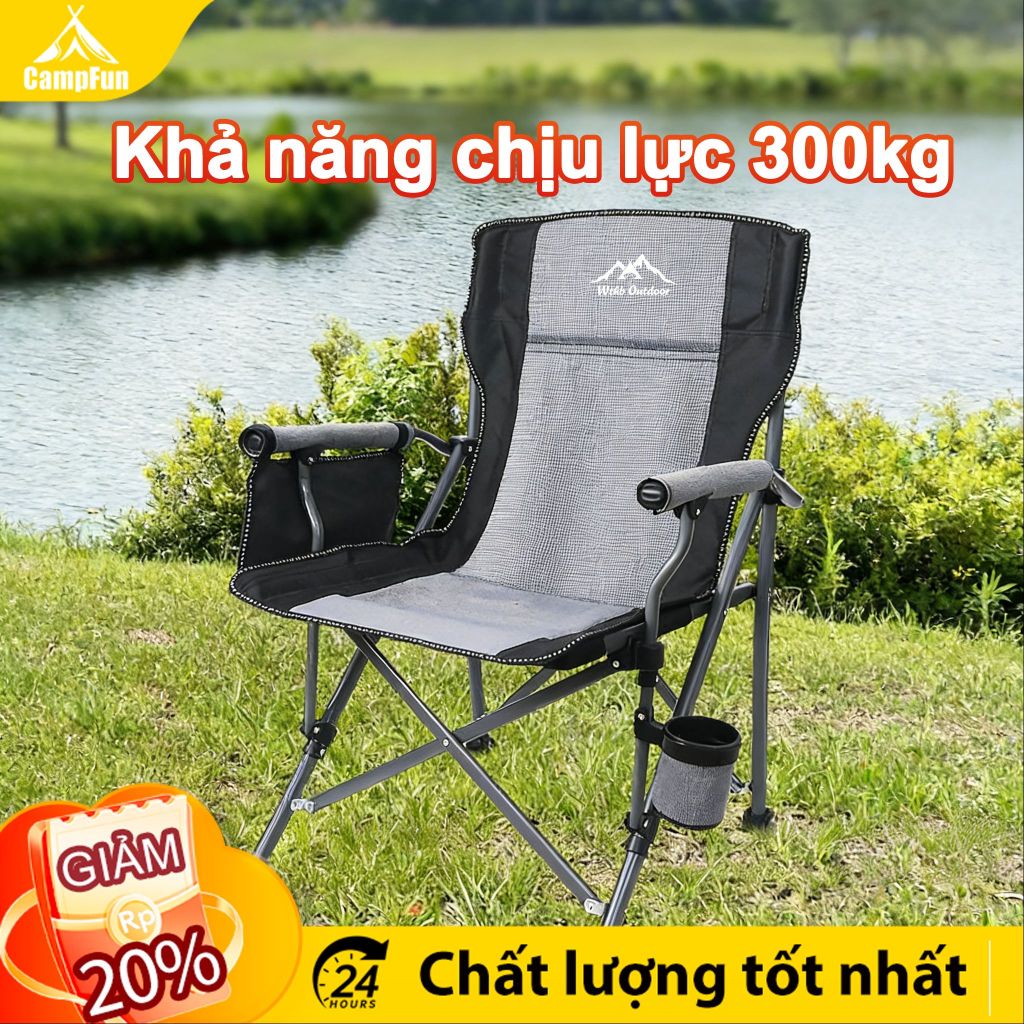 Ghế câu cá, ghế cắm trại gấp gọn, thích hợp cho câu cá ngoài trời và thư giãn