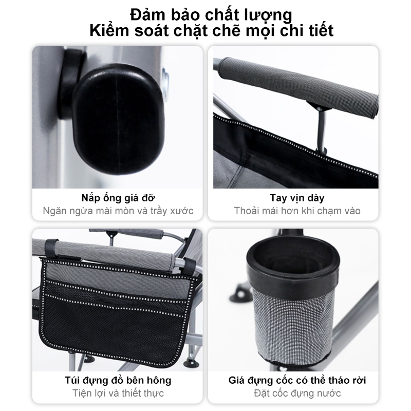 Ghế câu cá, ghế cắm trại gấp gọn, thích hợp cho câu cá ngoài trời và thư giãn