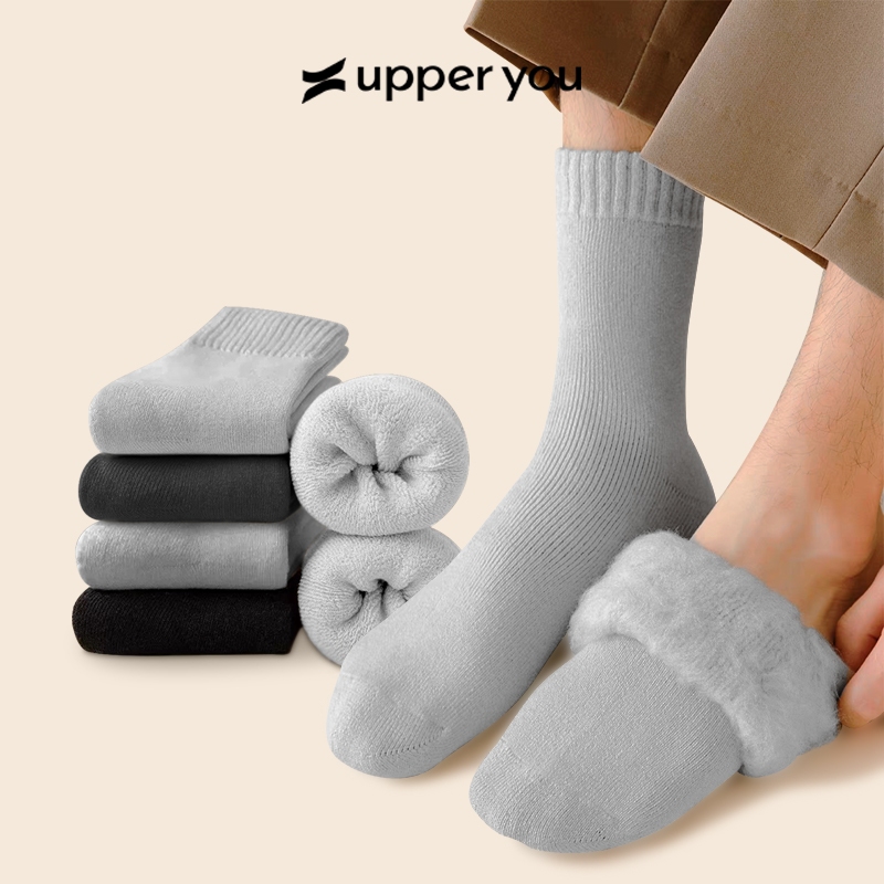 [TẶNG QUÀ ĐƠN 189K] Tất Mùa Đông Giữ Ấm Nam Nữ Upper You Len Bông Siêu Dày Mịn - WM4001/WM4002