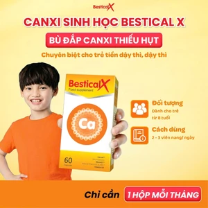 Canxi BesticalX Hộp 60 viên - Canxi sinh học dạng viên, hỗ trợ xương chắc khỏe