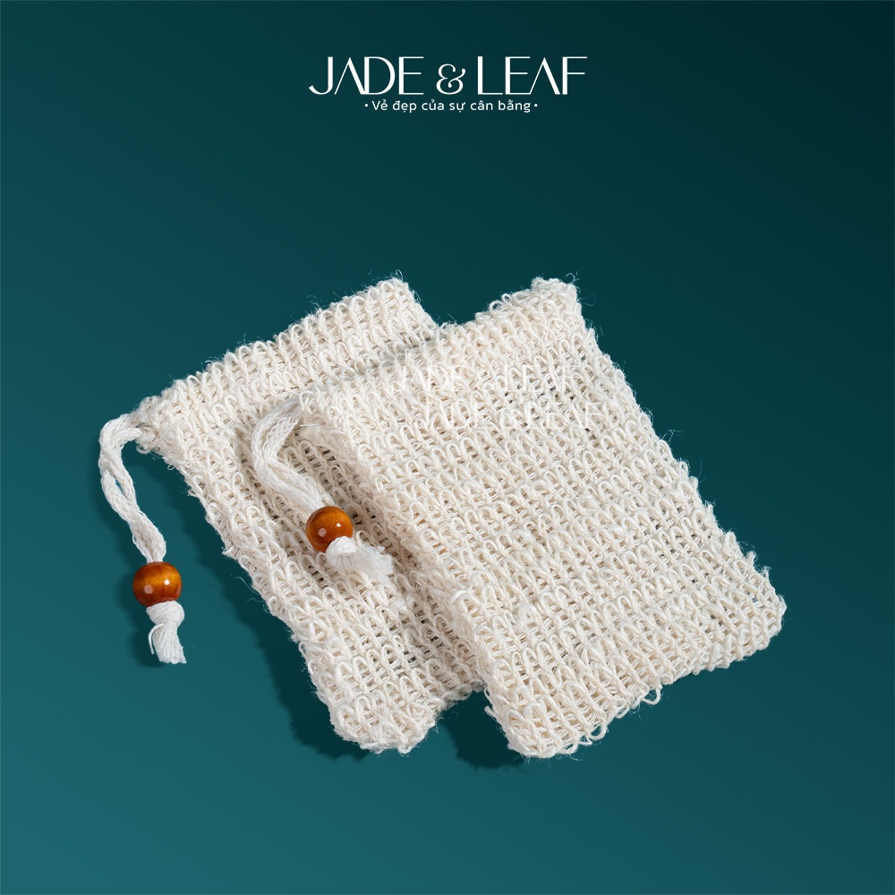 Túi Lưới Tạo Bọt Xà Phòng Jade&Leaf Thiên Nhiên, Tẩy Tế Bào Chết Sợi Gai Dầu Sisal, Dễ Dùng