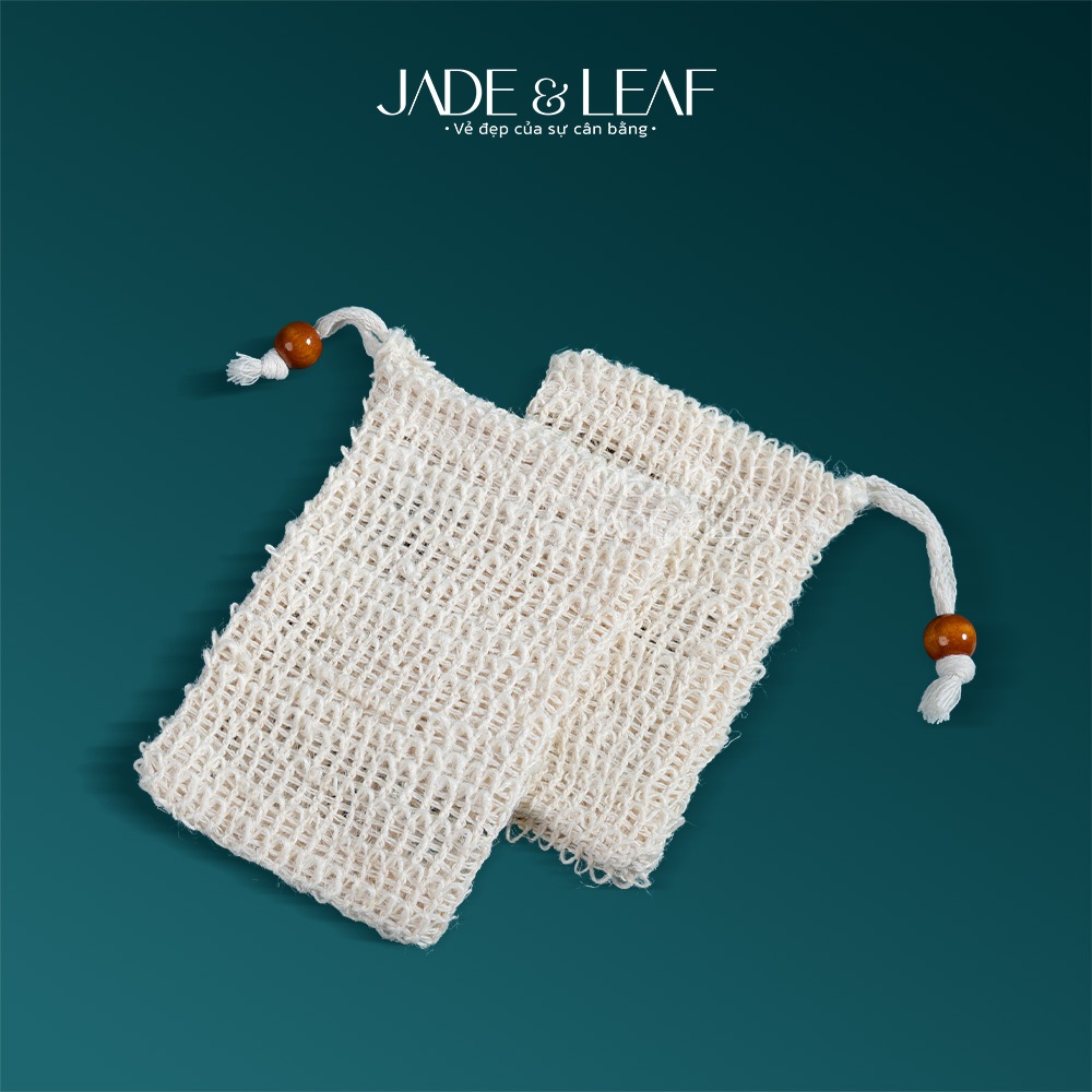 Túi Lưới Tạo Bọt Xà Phòng Jade&Leaf Thiên Nhiên, Tẩy Tế Bào Chết Sợi Gai Dầu Sisal, Dễ Dùng