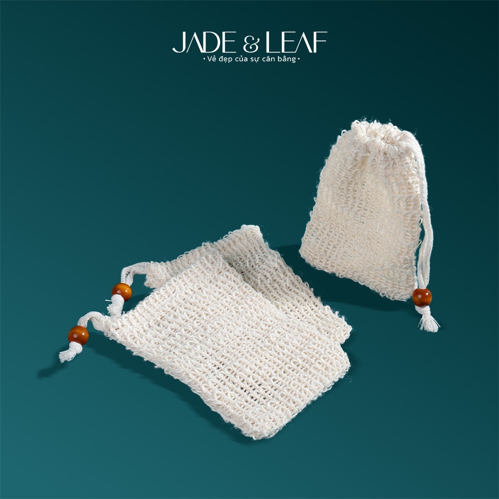 Túi Lưới Tạo Bọt Xà Phòng Jade&Leaf Thiên Nhiên, Tẩy Tế Bào Chết Sợi Gai Dầu Sisal, Dễ Dùng