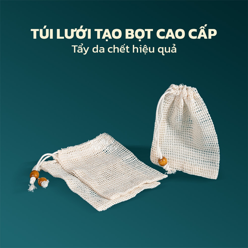Túi Lưới Tạo Bọt Xà Phòng Jade&Leaf Cao Cấp, Tẩy Da Chết Hiệu Quả, Loại Xịn Tiện Lợi có Dây Rút