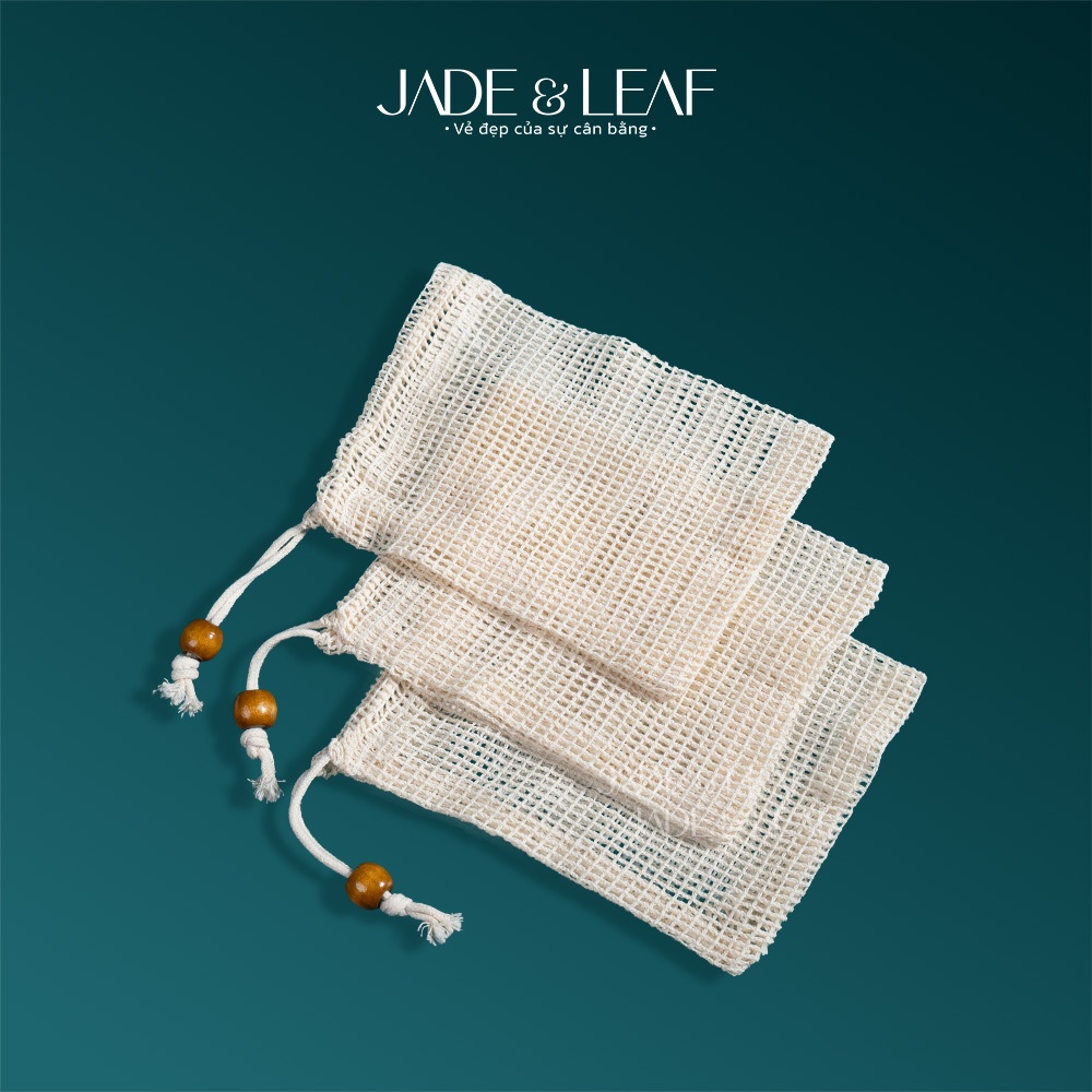 Túi Lưới Tạo Bọt Xà Phòng Jade&Leaf Cao Cấp, Tẩy Da Chết Hiệu Quả, Loại Xịn Tiện Lợi có Dây Rút