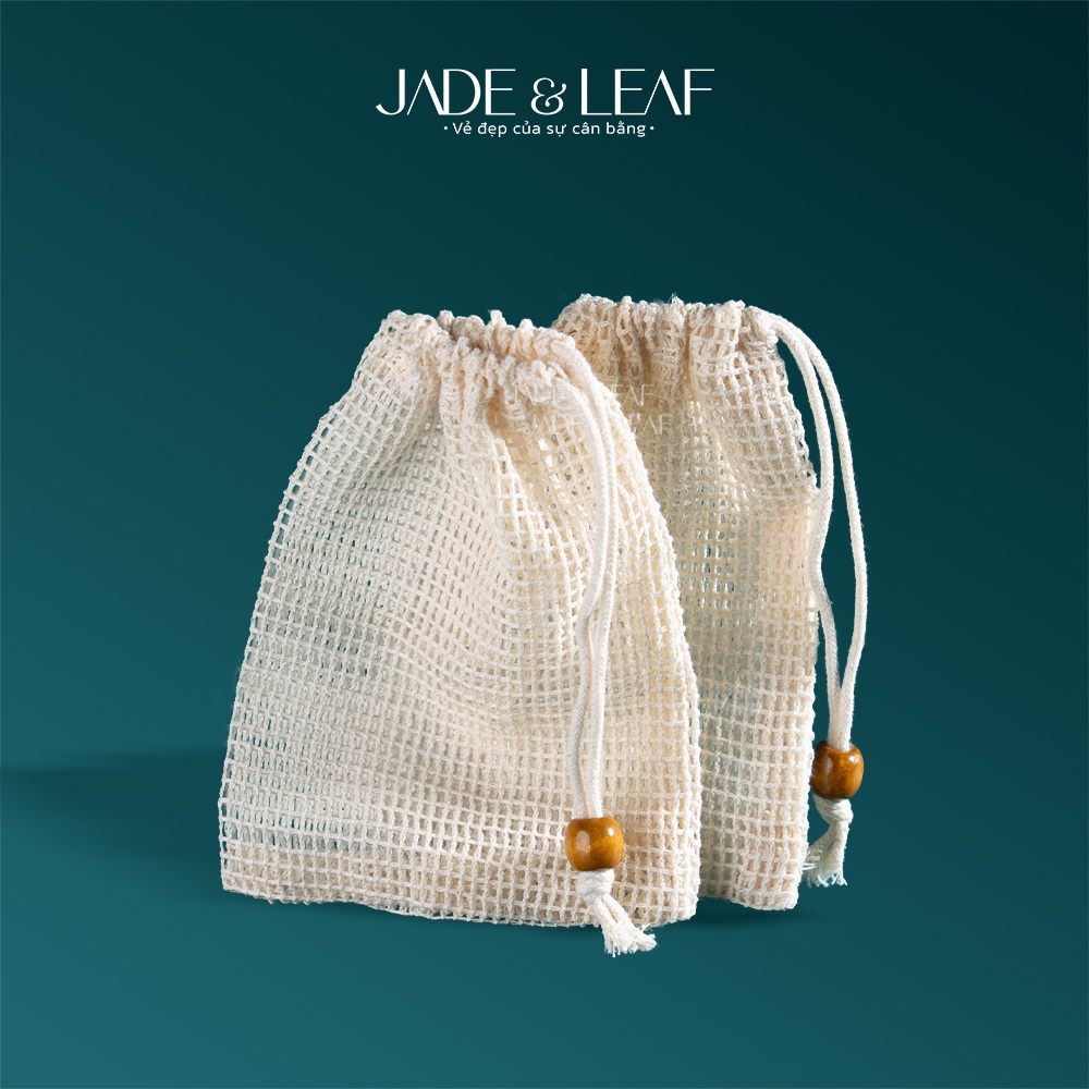 Túi Lưới Tạo Bọt Xà Phòng Jade&Leaf Cao Cấp, Tẩy Da Chết Hiệu Quả, Loại Xịn Tiện Lợi có Dây Rút