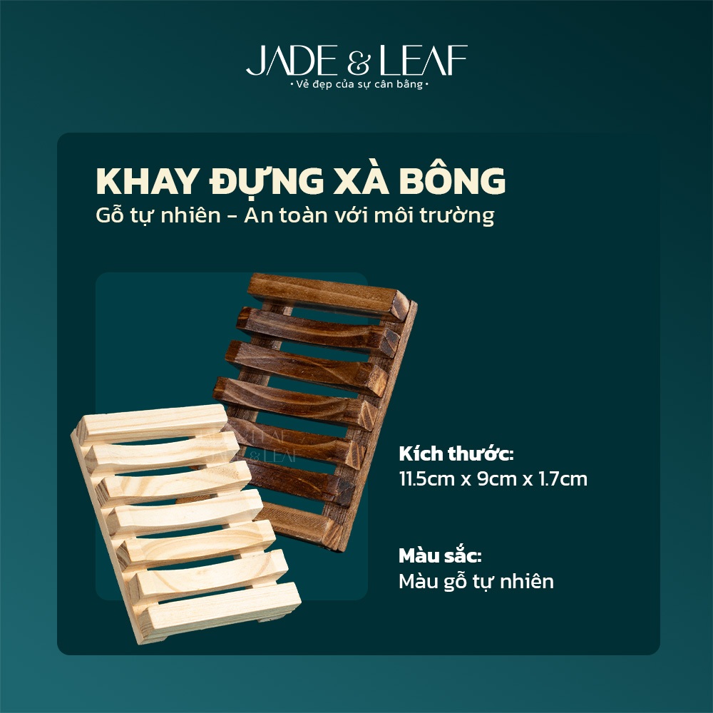 Khay Gỗ Đựng Xà Bông Jade&Leaf Handmade Cao Cấp, Chống Ẩm Mốc Để Phòng Tắm Kích Thước 9x12cm