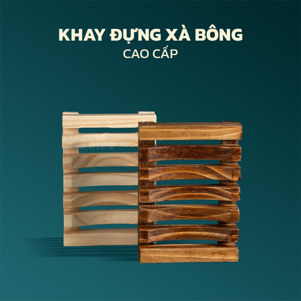 Khay Gỗ Đựng Xà Bông Jade&Leaf Handmade Cao Cấp, Chống Ẩm Mốc Để Phòng Tắm Kích Thước 9x12cm