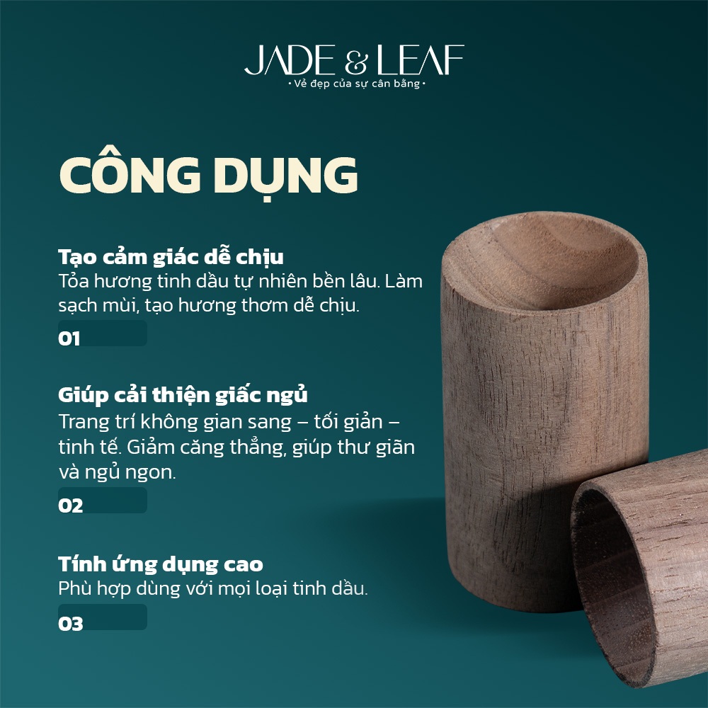 Trụ Gỗ Khuếch Tán Tinh Dầu Jade&Leaf, Khuếch Tán Nhanh Giữ Tinh Dầu Lâu Thân Thiện Môi Trường