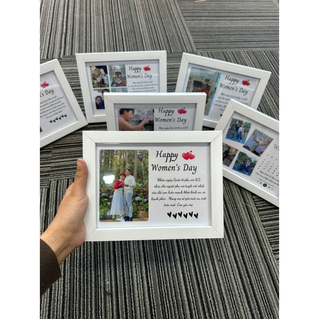 { Tặng Hộp Quà+ Rơm + Thiệp} Khung ảnh kỷ niệm ngày sinh nhật, ngày cưới, khung ảnh kỷ niệm quen nhau cho cặp tình nhân