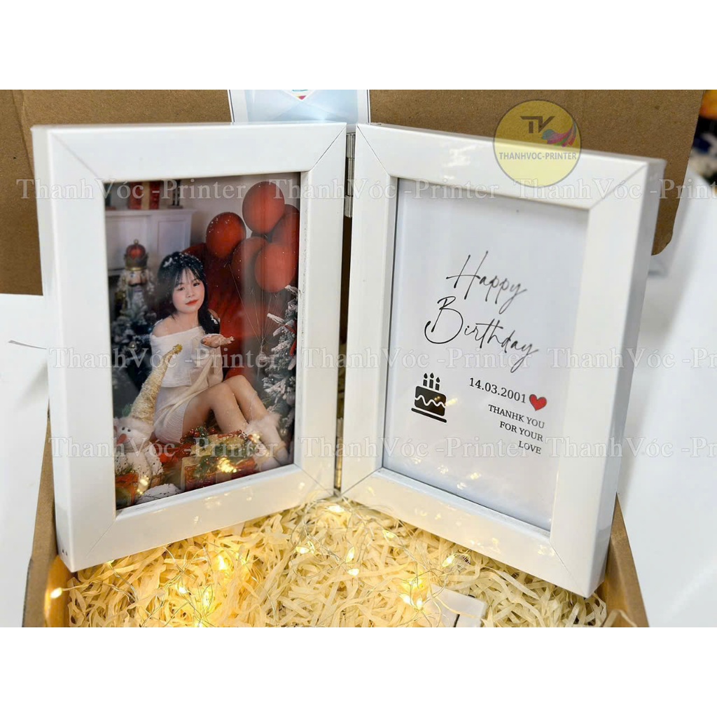 { Tặng Hộp Quà+ Rơm + Thiệp} Khung ảnh kỷ niệm ngày sinh nhật, ngày cưới, khung ảnh kỷ niệm quen nhau cho cặp tình nhân