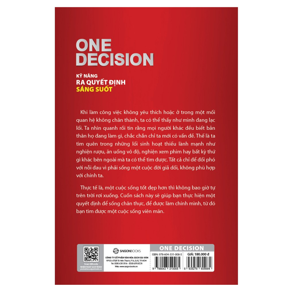 Sách - One Decision - Kỹ năng ra quyết định sáng suốt - Tác giả Mike Bayer