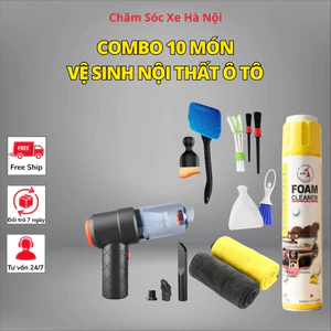 Combo 10 Món Vệ Sinh Nội Thất Ô Tô Tại Nhà – Bộ Dụng Cụ Dọn Nội Thất Xe Hơi