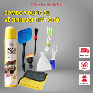 Combo 7 Món Dọn Nội Thất Ô Tô Đa Năng | Bộ Dụng Cụ Vệ Sinh Xe Hơi Tiện Lợi