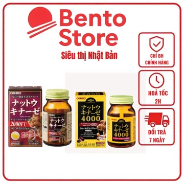 Viên uống chống đột quỵ tai biến Nhật Bản Natto Kinase 2000FU, 4000FU Orihiro loại 60 viên