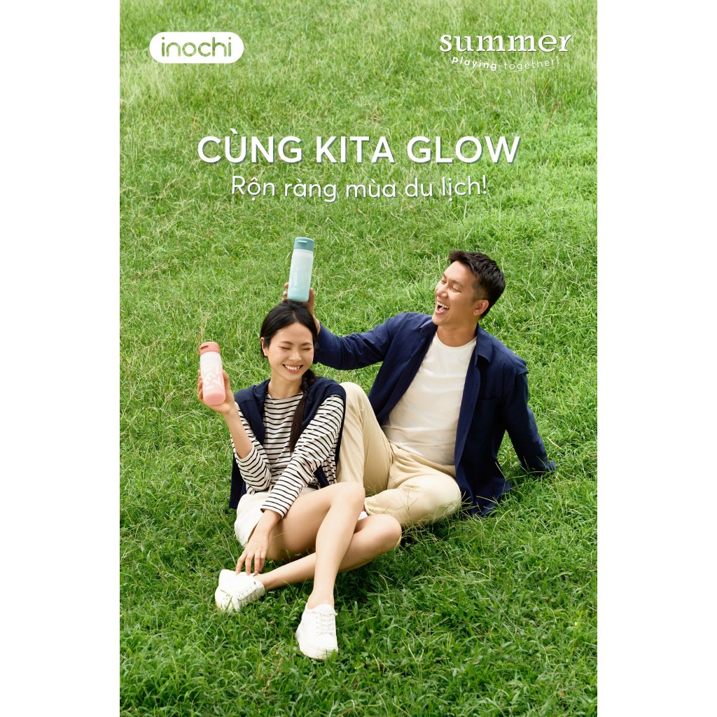Bình nước Kita Glow 500ml Inochi, thiết kế thông minh, trẻ trung, năng động