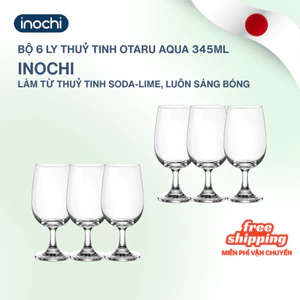 Bộ 6 ly thuỷ tinh 345ml Inochi Otaru Aqua - Cốc Thuỷ tinh uống rượu/nước cao cấp phong cách Nhật