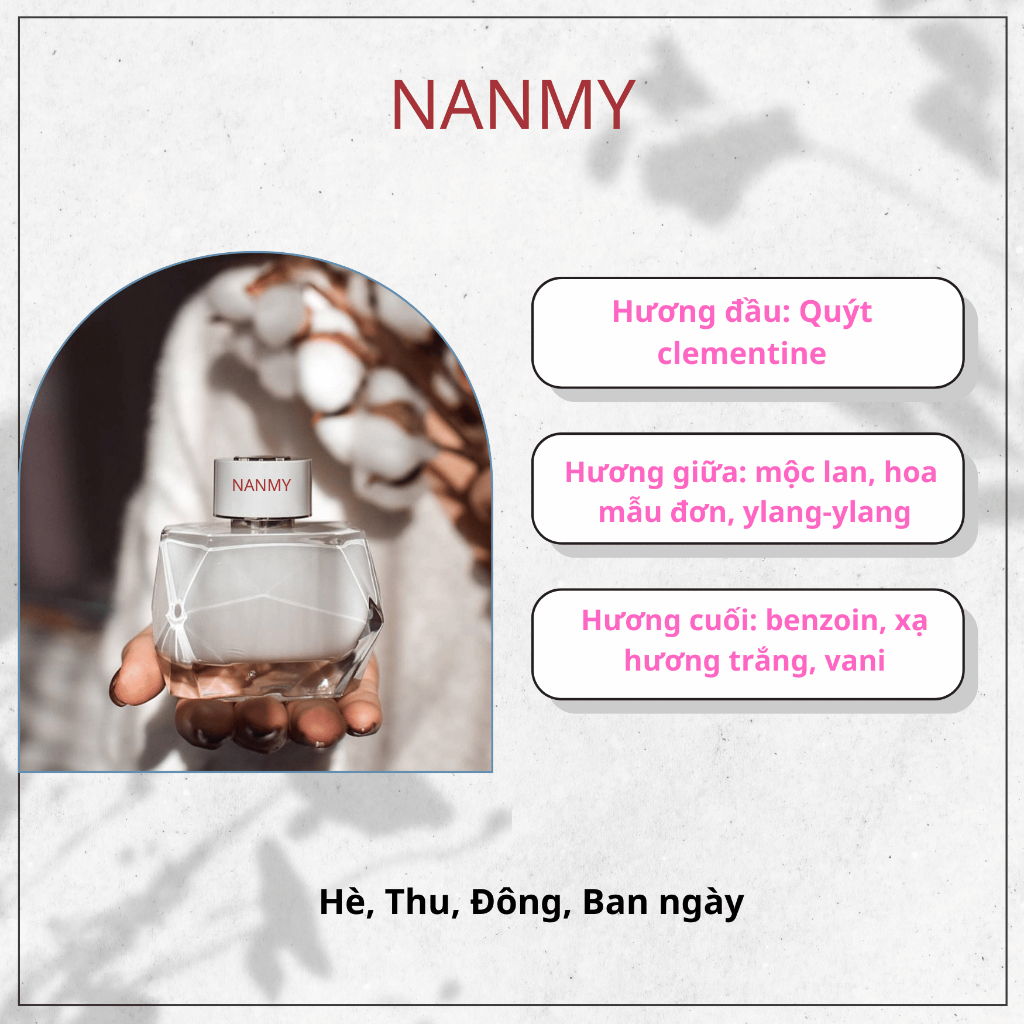 Nước hoa nữ NANMY Signature EDP của hương kem vani nhẹ nhàng nữ tính
