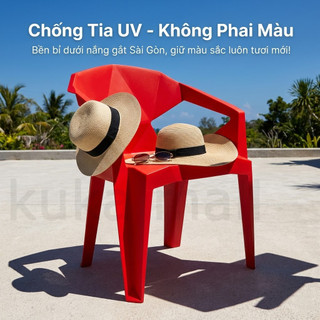 Ghế ăn tựa lưng nhựa kim cương chồng xếp được chống mưa nắng tiết kiệm không gian, phù hợp trong nhà & ngoài trời
