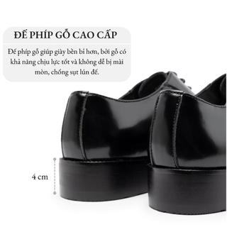Giày da nam derby chính hãng FTTLeather, giày tây nam mặc vest, dự tiệc đế phíp khâu mckay F0305