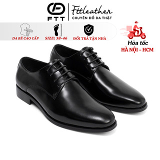 Giày da nam derby chính hãng FTTLeather, giày tây nam mặc vest, dự tiệc đế phíp khâu mckay F0305