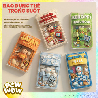 Bao Đựng Thẻ Nhân Viên Nhựa Mica Trong Suốt In UV Hoạ Tiết Nhân Vật Hoạt Hình Anime Manga Shin, Sanrio