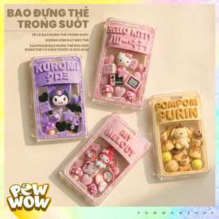 Bao Đựng Thẻ Nhân Viên Nhựa Mica Trong Suốt In UV Hoạ Tiết Nhân Vật Hoạt Hình Anime Manga Shin, Sanrio