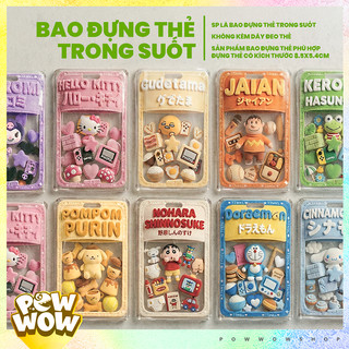 Bao Đựng Thẻ Nhân Viên Nhựa Mica Trong Suốt In UV Hoạ Tiết Nhân Vật Hoạt Hình Anime Manga Shin, Sanrio