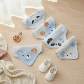 Sét 5 Yếm Tam Giác Anchee Chất Petit Có Cúc Bấm Cho Bé ( freesize 0M - 2 tuổi), nhiều màu sắc xinh xắn