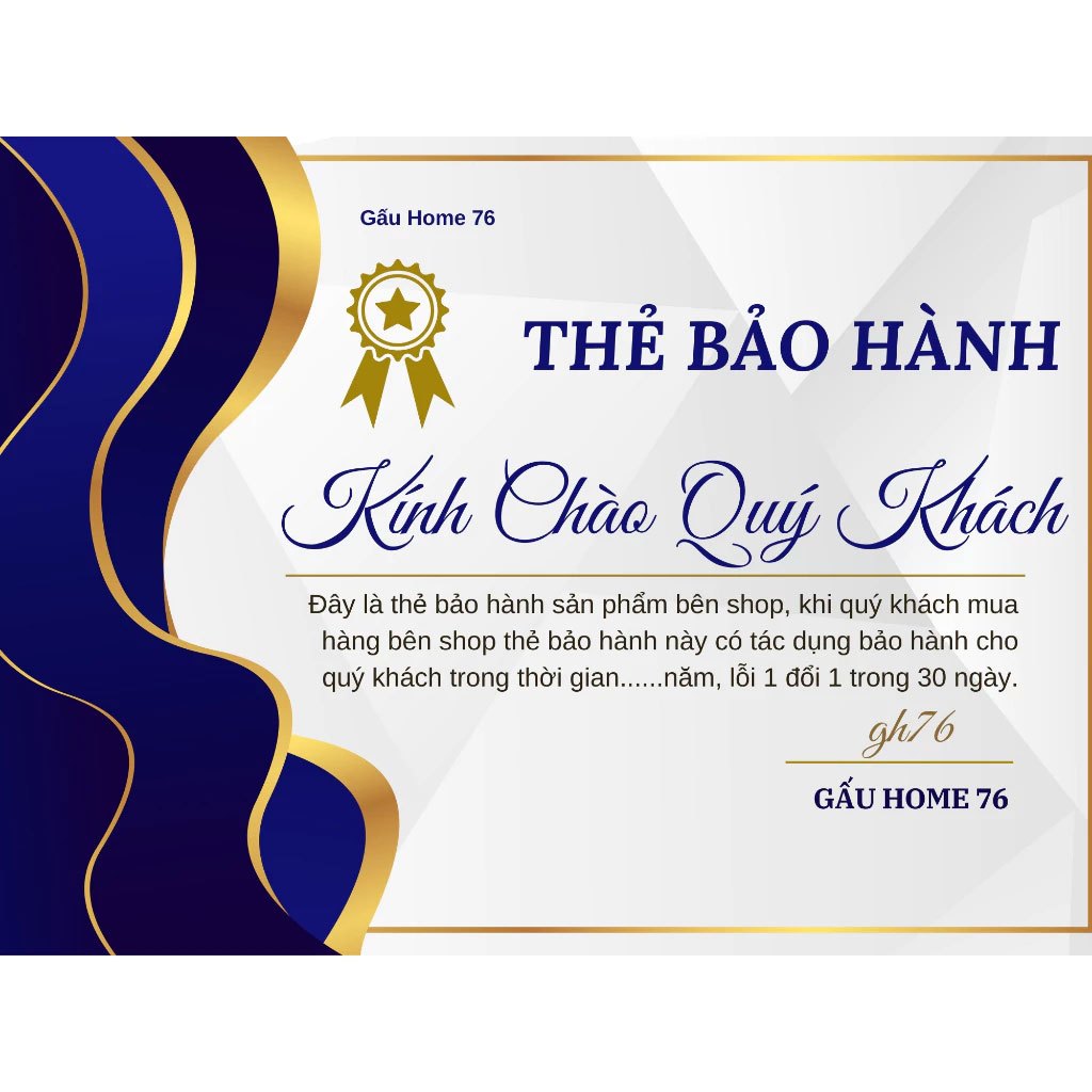 Thẻ Bảo Hành sản phẩm, từ khi nhận hàng shop. Quạt Tích Điện
