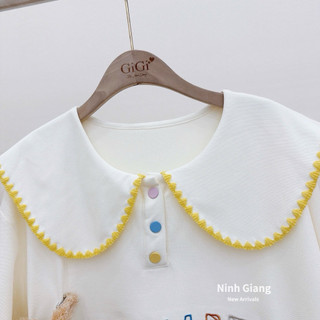 Áo Phông Gấu 13De Marzo Chữ Màu Viền Vàng Cổ Bèo QC