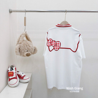Áo Phông Gấu 13De Marzo Polo Kitty Đính Đá Nơ Đỏ QC