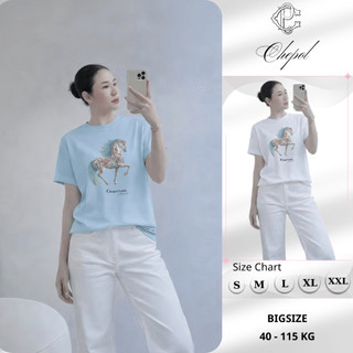 Áo thun nữ Chepol in chú ngựa cao cấp, áo phông chất cotton co dãn 2 chiều, thoáng mát, có bigsize đến 120kg - CP_20280