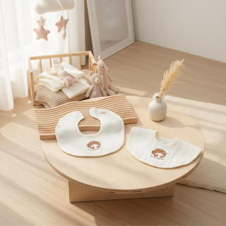 Set 2 yếm tròn em bé Việt Nam anchee, chất đũi gân dày dặn cho bé