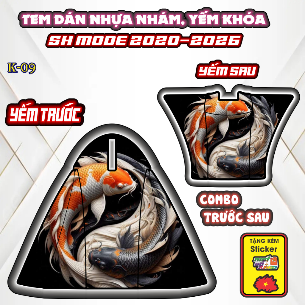 Bộ Tem Nhựa Nhám SH MODE 2020 - 2026 Mẫu Thái cực Thiết Kế Tinh Tế, Tạo Điểm Nhấn Sang Trọng Cho Xe.