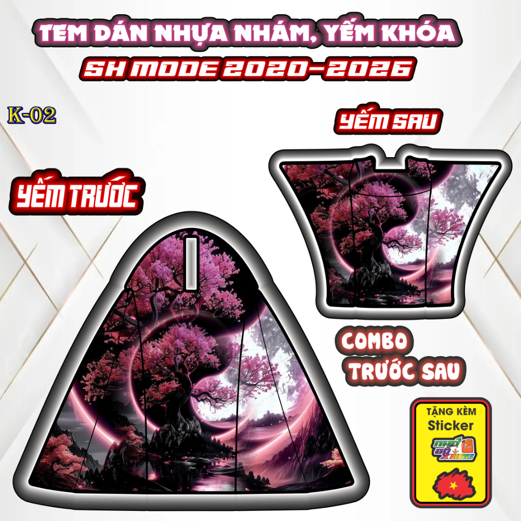 Bộ Tem Nhựa Nhám SH MODE 2020 - 2026 Mẫu Thái cực Thiết Kế Tinh Tế, Tạo Điểm Nhấn Sang Trọng Cho Xe.