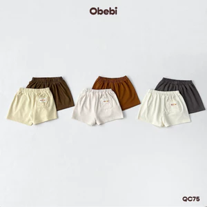 Combo 2 Quần Đùi Đính Mác Obebi Thời Trang Hè Thoải Mái Cho Bé Trai Bé Gái từ 8kg - 22kg QC75