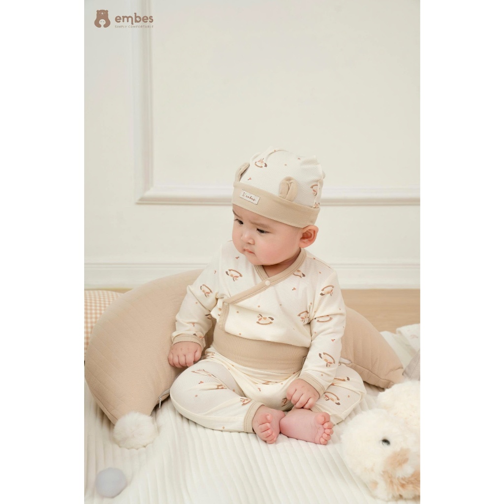 Phụ Kiện Sơ Sinh Embes, Mũ Chóp Phối Tai Chuột Cute Chất Cotton Mềm Mại Cho Bé Sơ Sinh Từ 0-9 Tháng