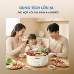 Nồi lẩu đa năng KALITE KL568 Elegant, dung tích 6L lý tưởng cho gia đình 4-6 người, mâm nhiệt ống đôi, ông suất 2000W — ảnh 2