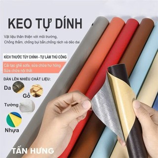Miếng dán vải da PU tự dính cỡ lớn sửa chữa ghế sofa đồ da cũ rách tại nhà