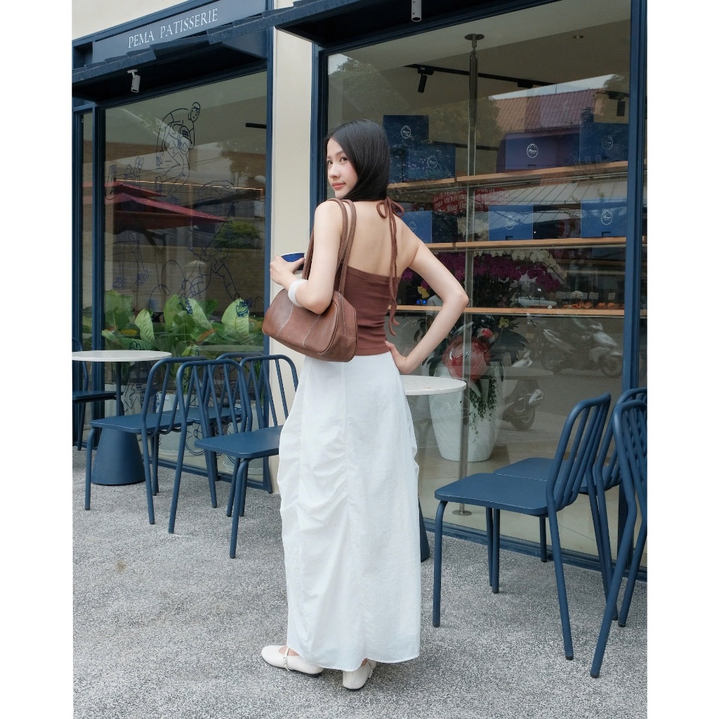 Chân Váy Nữ  SYOHS SKIRT Chất Kaki Dù Nhún Tà Lạ Mắt SECODEE