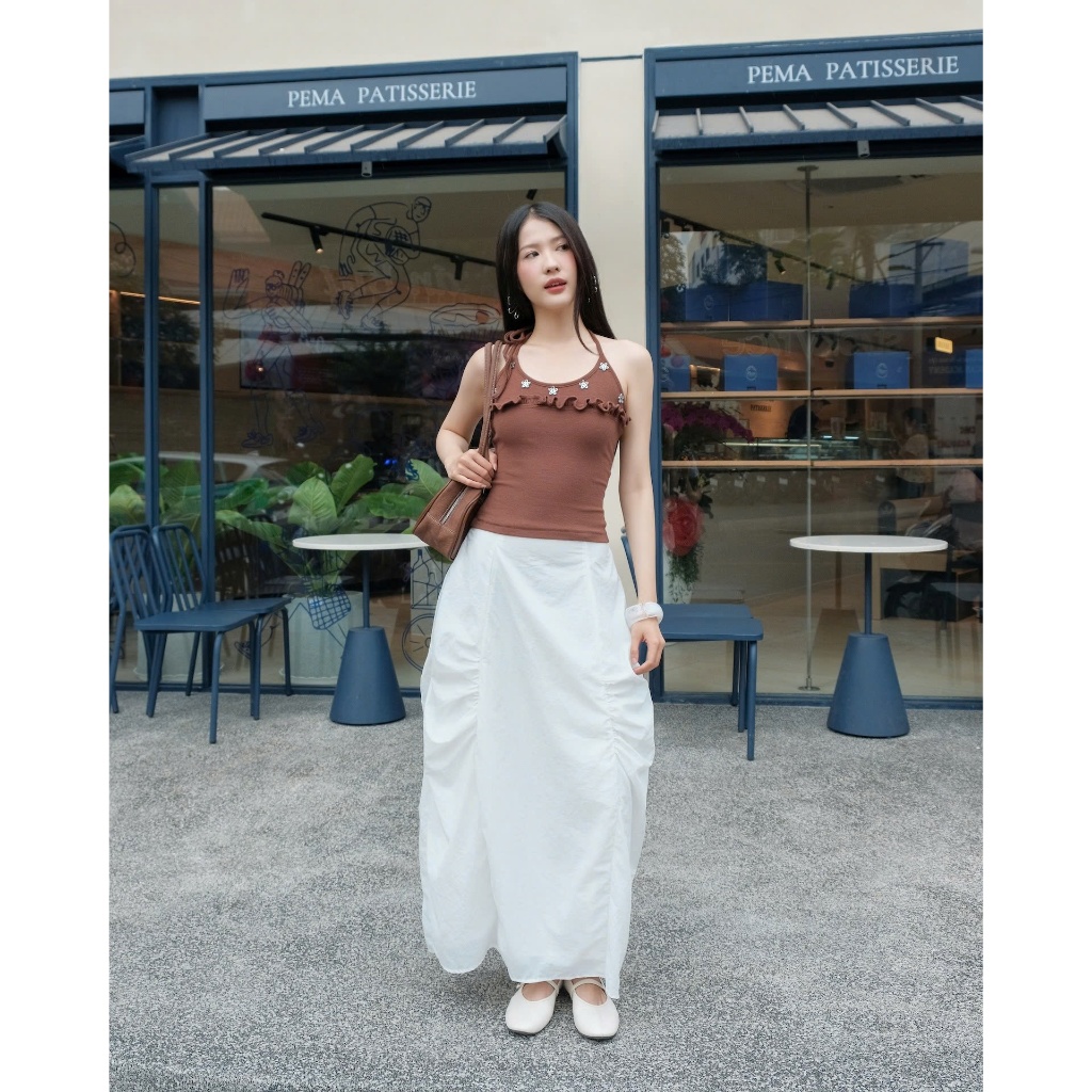 Chân Váy Nữ  SYOHS SKIRT Chất Kaki Dù Nhún Tà Lạ Mắt SECODEE