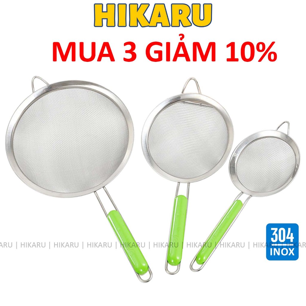 THANH LÝ Ray Lọc Inox 304 Siêu Mịn HIKARU Lọc Bột Gạch Cua Có Quai Cầm ...