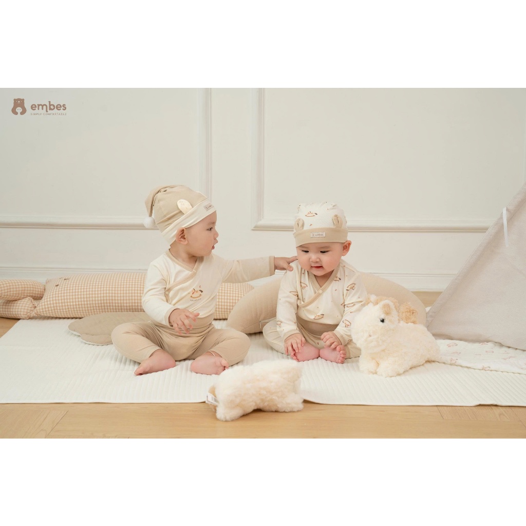 Phụ Kiện Sơ Sinh Embes, Mũ Chóp Phối Tai Chuột Cute Chất Cotton Mềm Mại Cho Bé Sơ Sinh Từ 0-9 Tháng