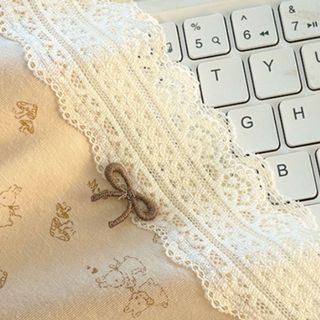 Quần Lót Nữ Cotton In Hình Hoa Nhí Viền Ren Đáng Yêu, Quần Chip Mềm Thoáng Đáy Dài 2 Lớp King Shop L-5918