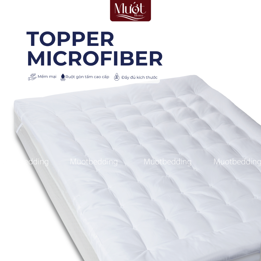 Topper Gòn Microfiber Mướt Home đầy đủ Size dày dặn chất liệu Cao Cấp ...
