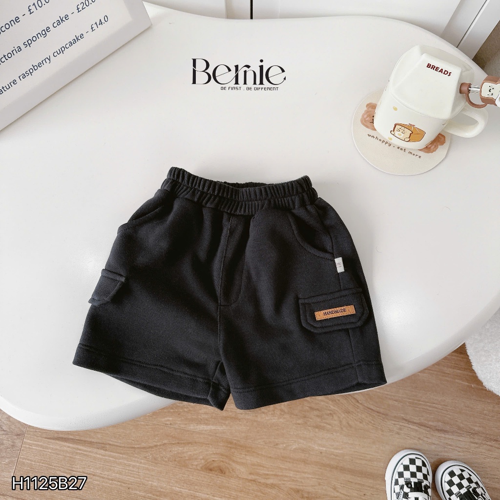 Bộ cotton cộc tay raglan phối kẻ in hoạ tiết original, bộ cotton cộc tay bé trai quần túi hộp